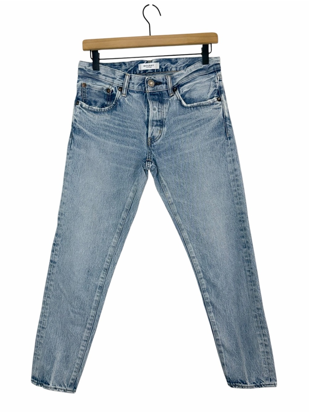 MOUSSY Vintage Light Wash Straight Leg Jeans Size 29 Japanese Denim Designer